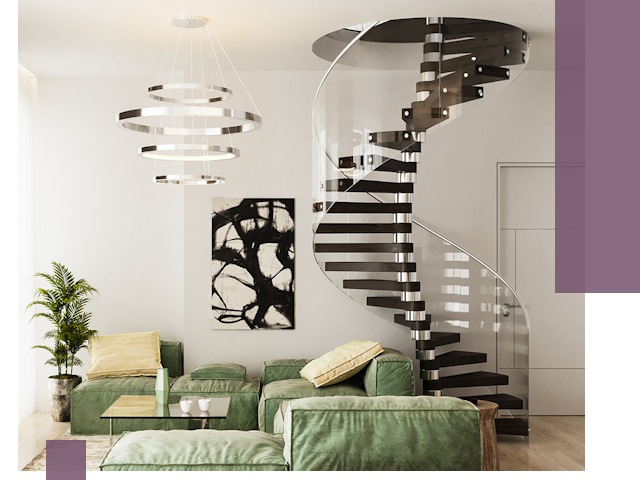 Лестницы для двухуровневой квартиры в Артёме — изготовление и монтаж