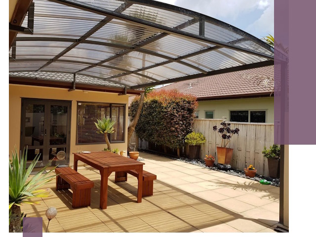 Навесы во двор под ключ в Артёме — изготовление и монтаж