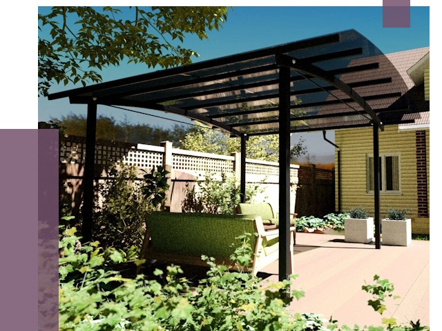 Навесы для террасы в Артёме от 13218 руб. под ключ | ПРОЛЁТ-Арт