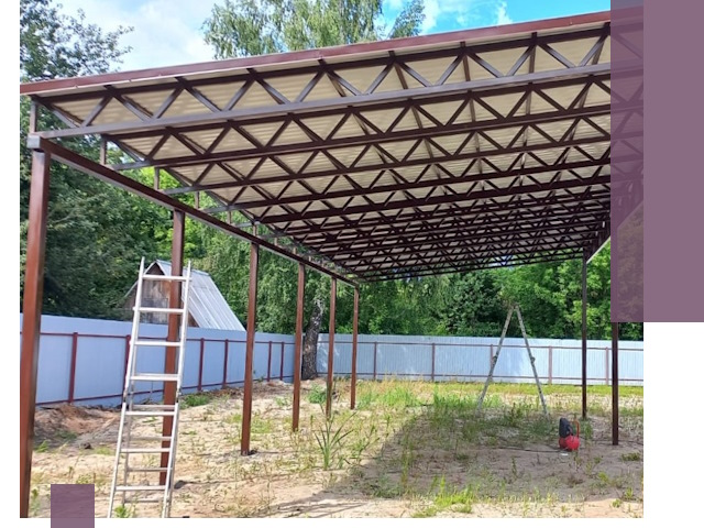 Односкатные навесы под ключ в Артёме — изготовление и монтаж