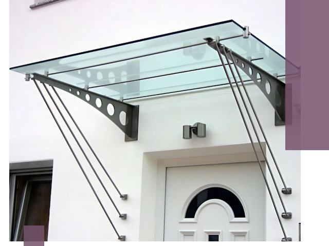 Козырьки над входом под ключ в Артёме — изготовление и монтаж