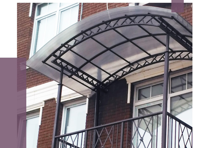 Козырьки над балконом в Артёме от 8760 руб.  | ПРОЛЁТ-Арт