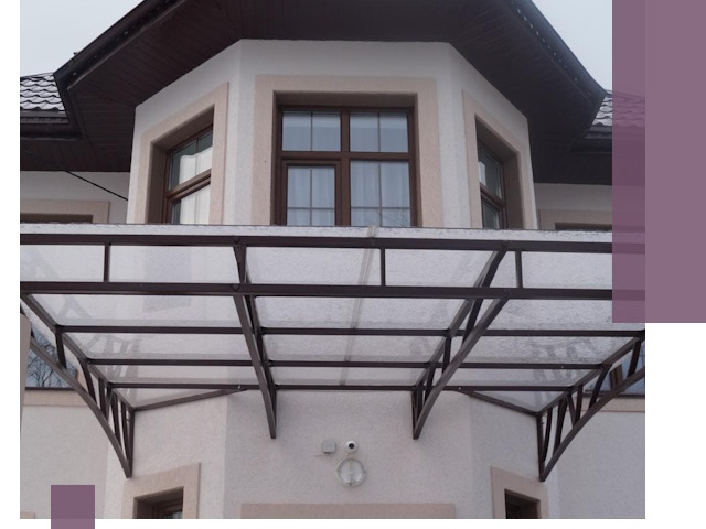 Козырьки из поликарбоната под ключ в Артёме