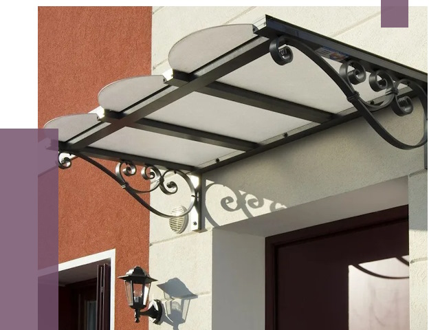 Односкатные козырьки в Артёме от 8501 руб.  | ПРОЛЁТ-Арт