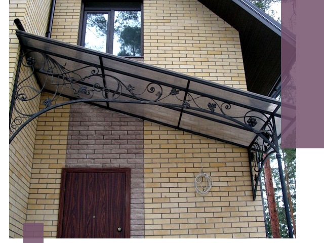 Односкатные козырьки из металла под ключ в Артёме