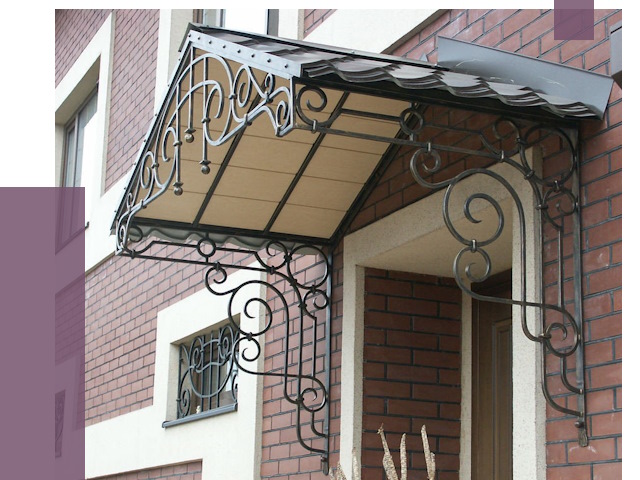 Двускатные козырьки в Артёме под ключ от 12959 руб.