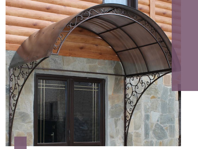 Арочные козырьки под ключ в Артёме: изготовление и монтаж
